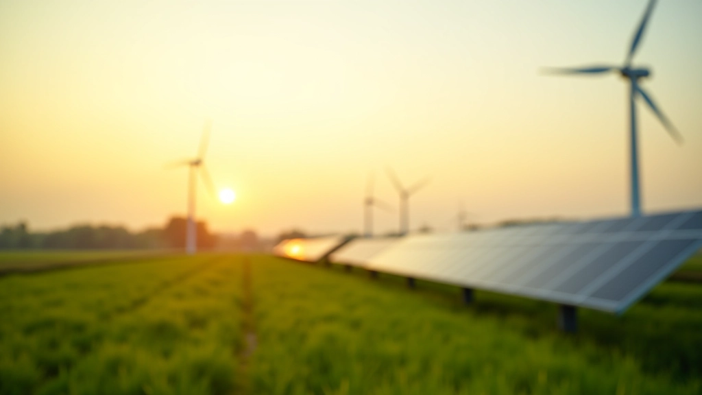 Windkraftanlage und Solarmodule in einer Landschaft